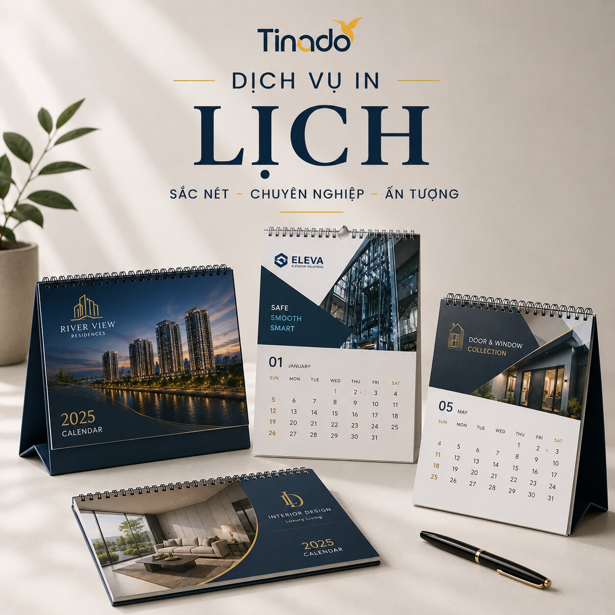 Dịch vụ in lịch Tết doanh nghiệp tại Tinado