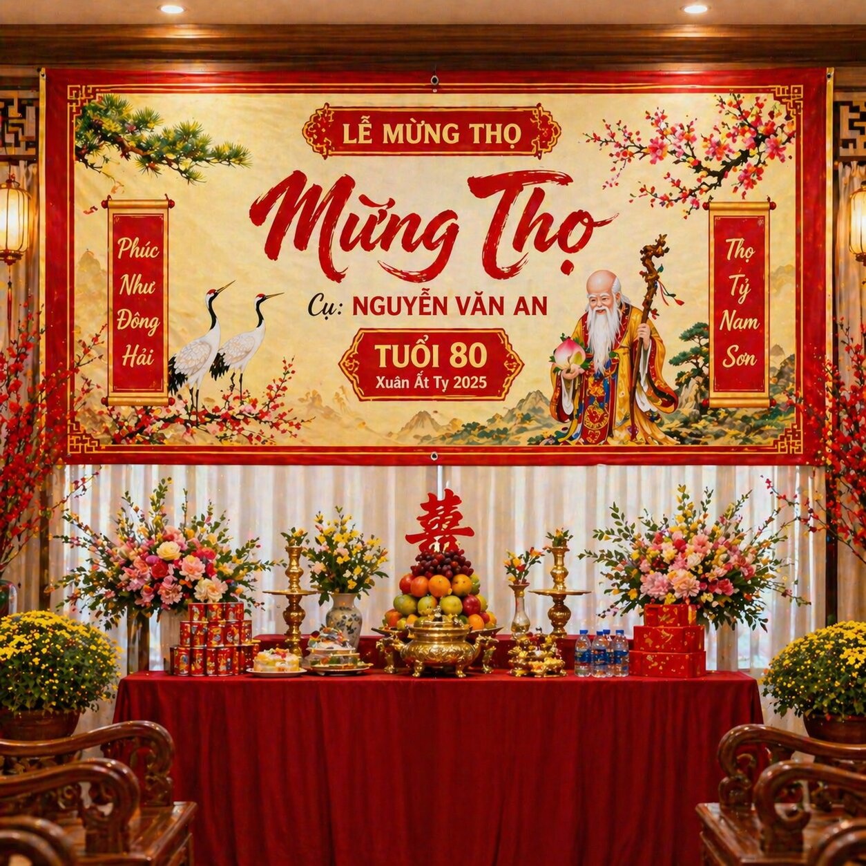 In Băng Rôn Mừng Thọ