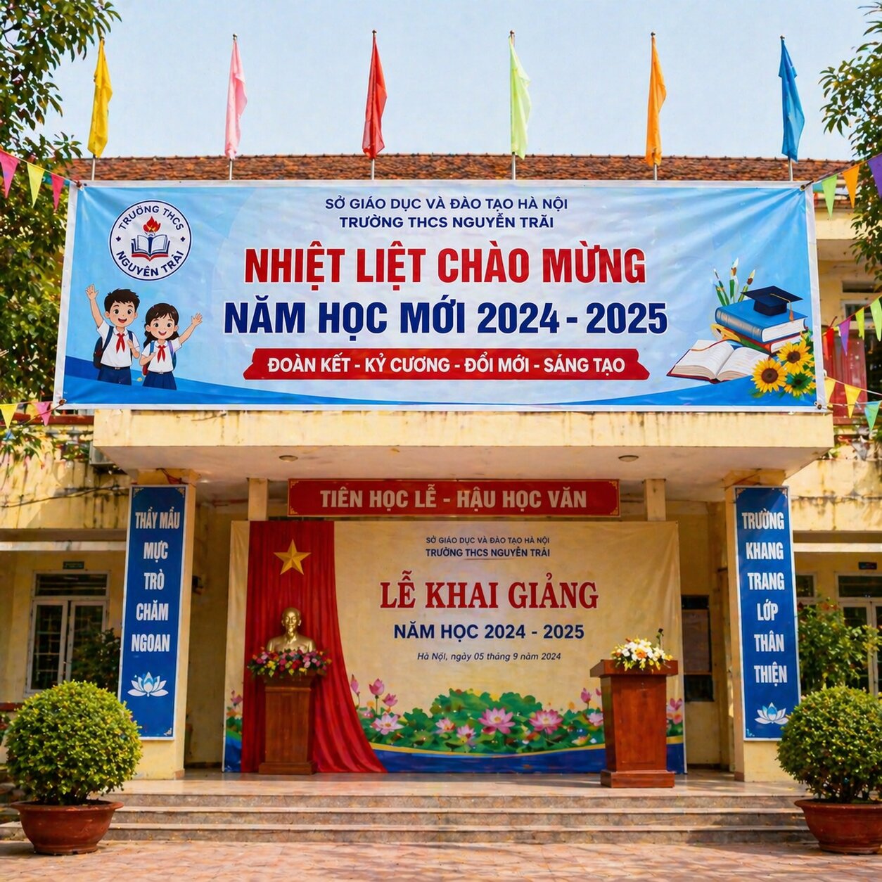 In Băng Rôn Trường Học