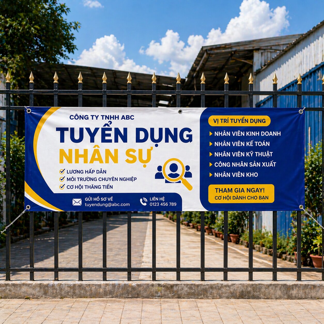 In Băng Rôn Tuyển Dụng