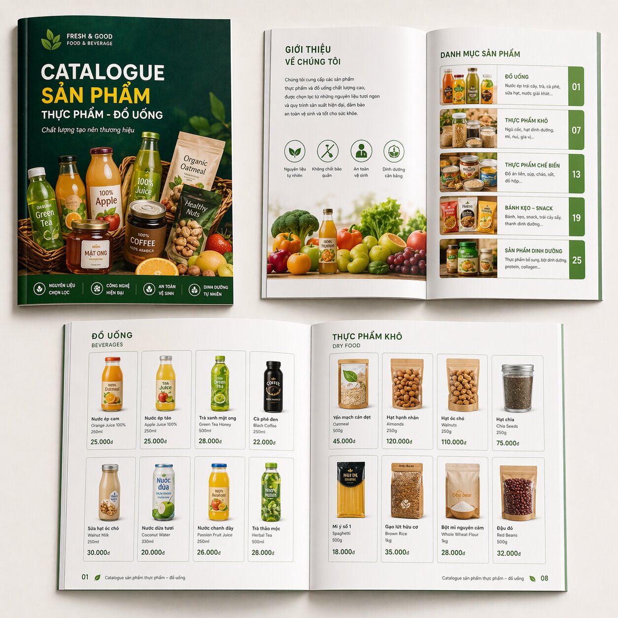 Mẫu catalogue thực phẩm đồ uống