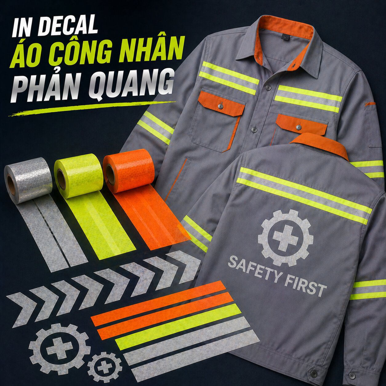In Decal Áo Công Nhân Phản Quang