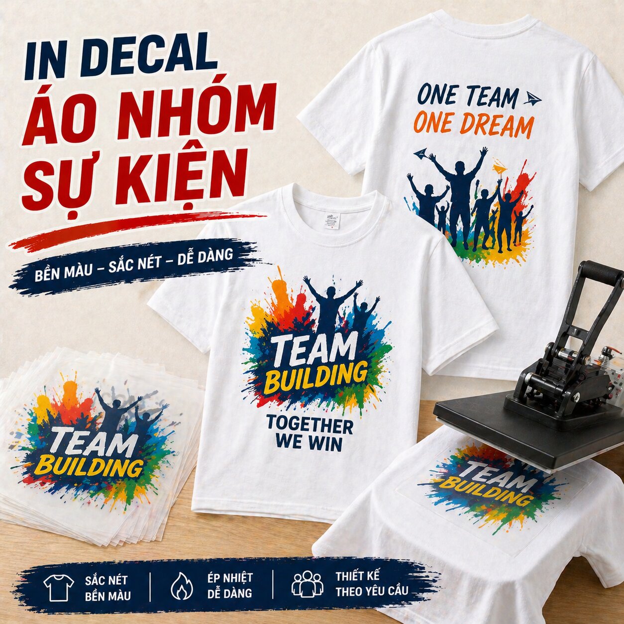 In Decal Áo Nhóm Sự Kiện