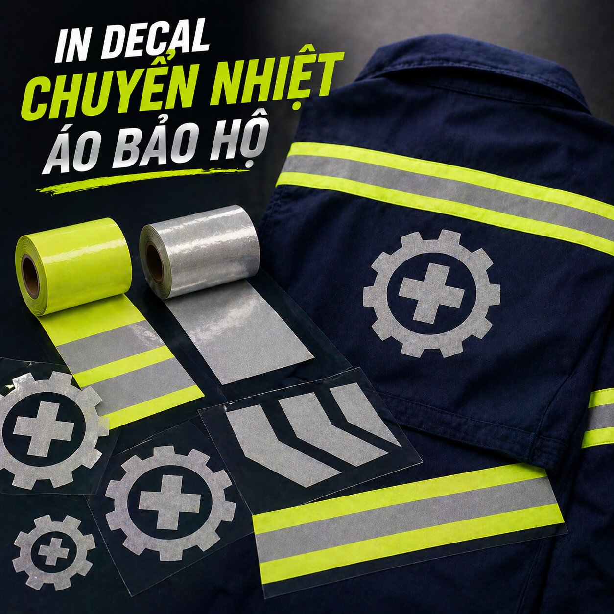 In Decal Chuyển Nhiệt Áo Bảo Hộ