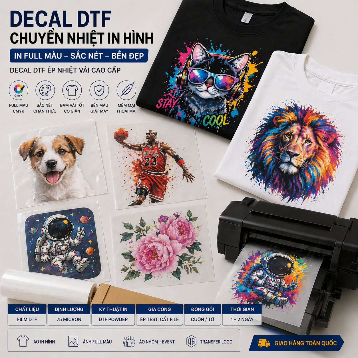 In Decal DTF Chuyển Nhiệt In Hình