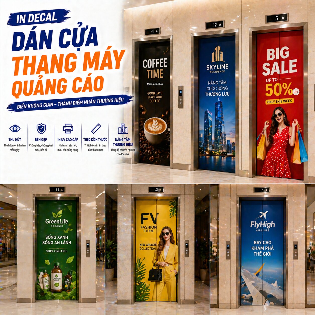 In Decal Dán Cửa Thang Máy