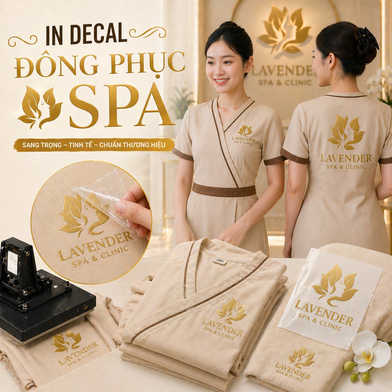 In Decal Đồng Phục Spa