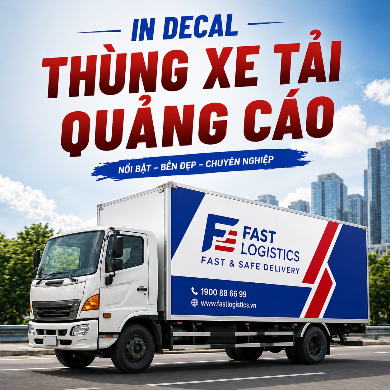 In Decal Thùng Xe Tải