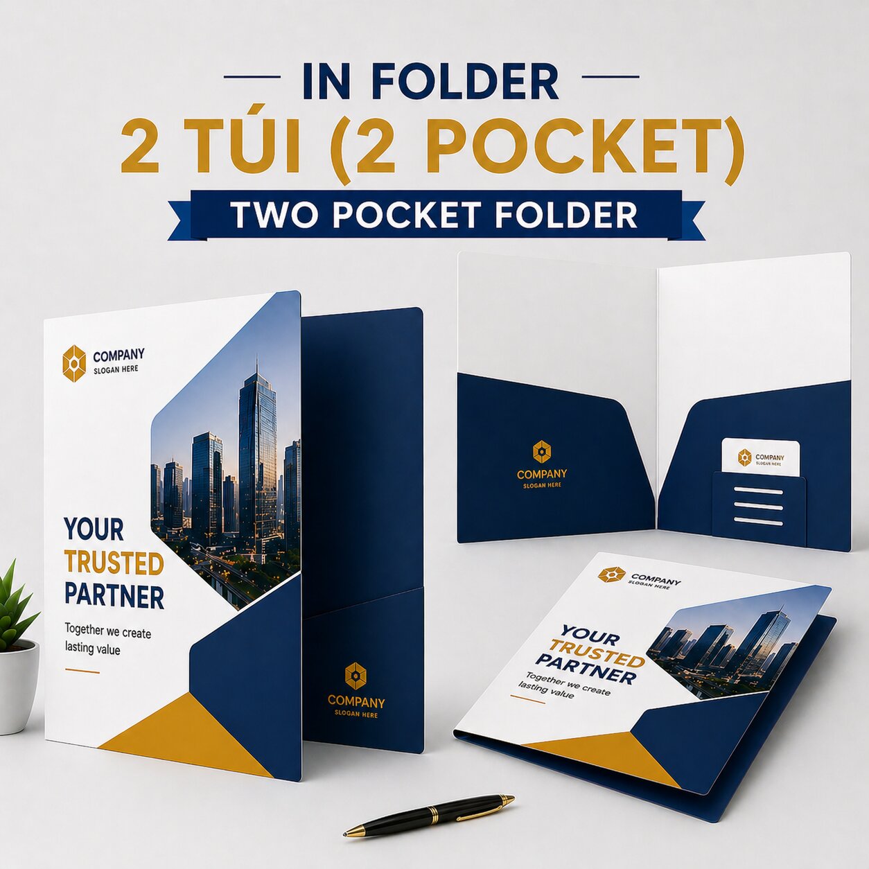 Mẫu in folder 2 túi đựng hồ sơ