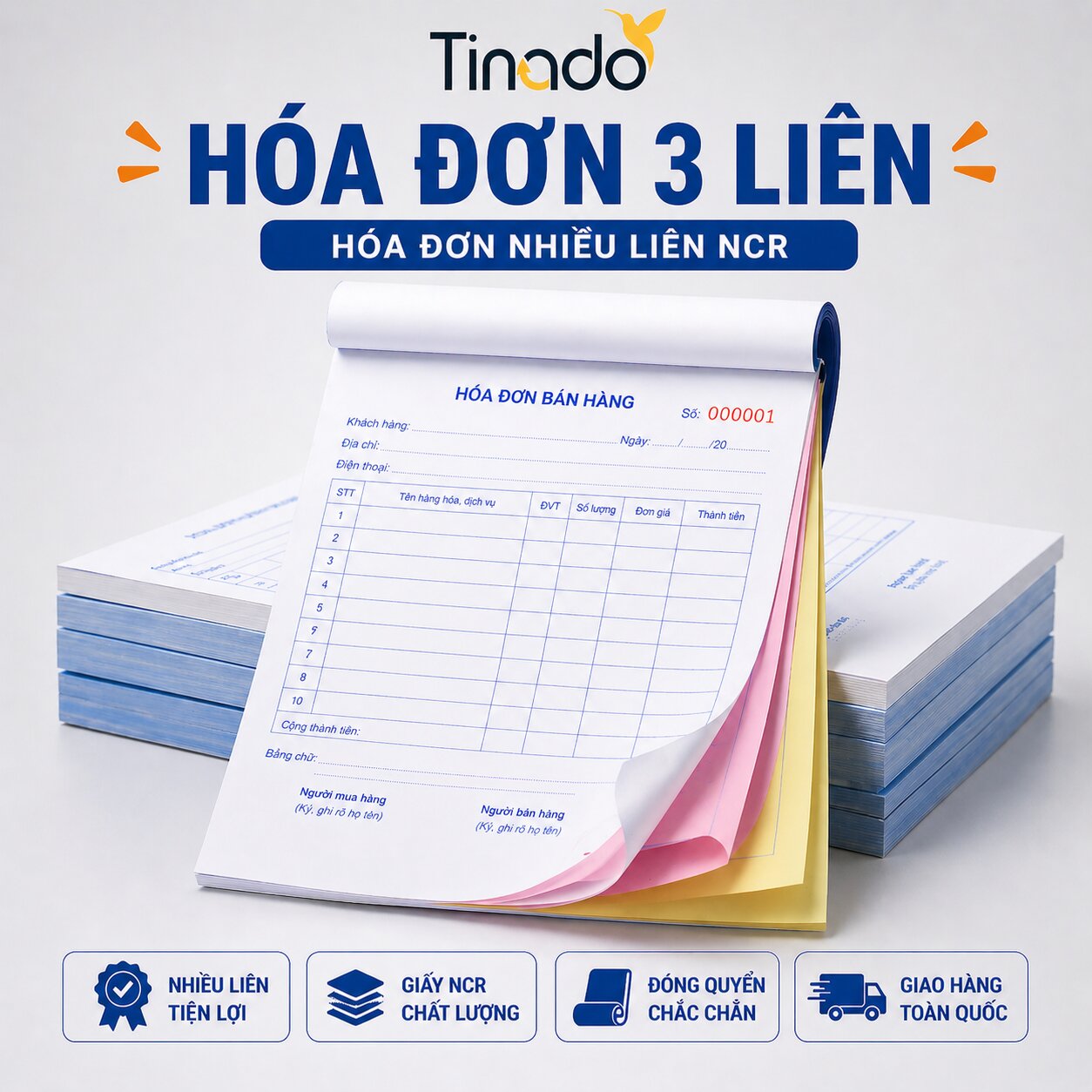Mẫu in hóa đơn 3 liên cho doanh nghiệp