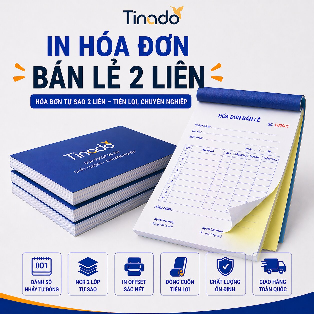 In Hóa Đơn Bán Lẻ 2 Liên