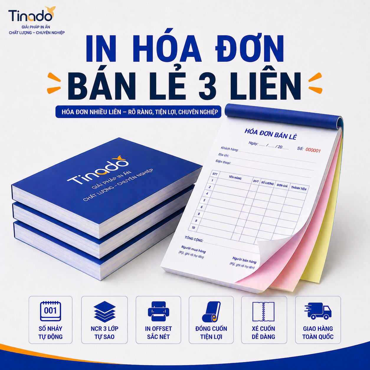 In Hóa Đơn Bán Lẻ 3 Liên