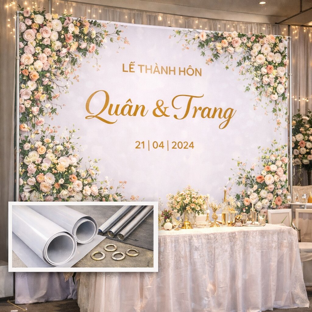 In bạt đám cưới