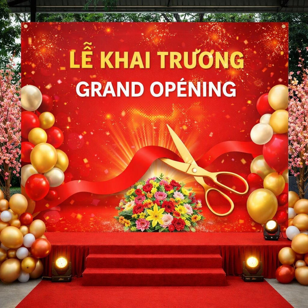 In bạt khai trương sự kiện