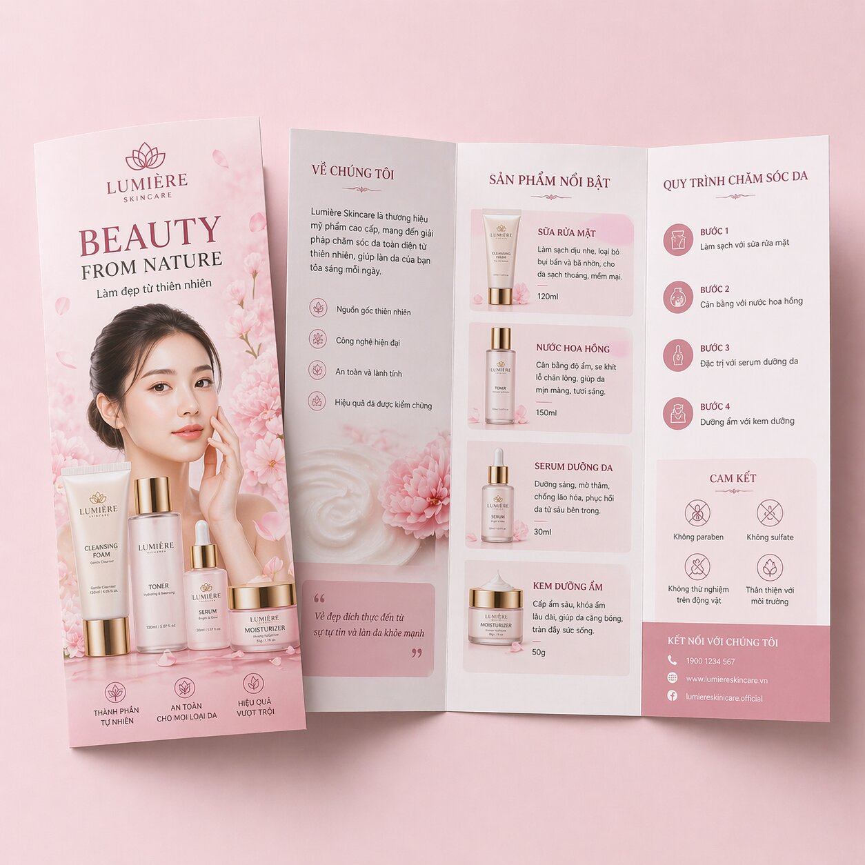 Mẫu in brochure mỹ phẩm