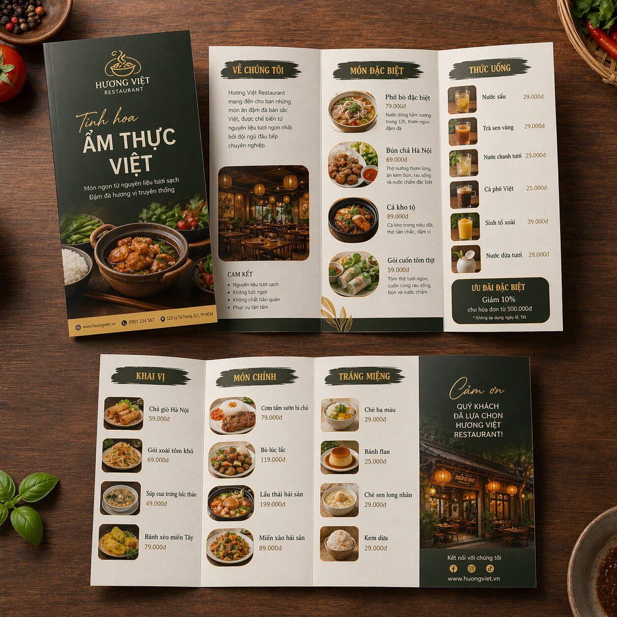 Mẫu in brochure nhà hàng