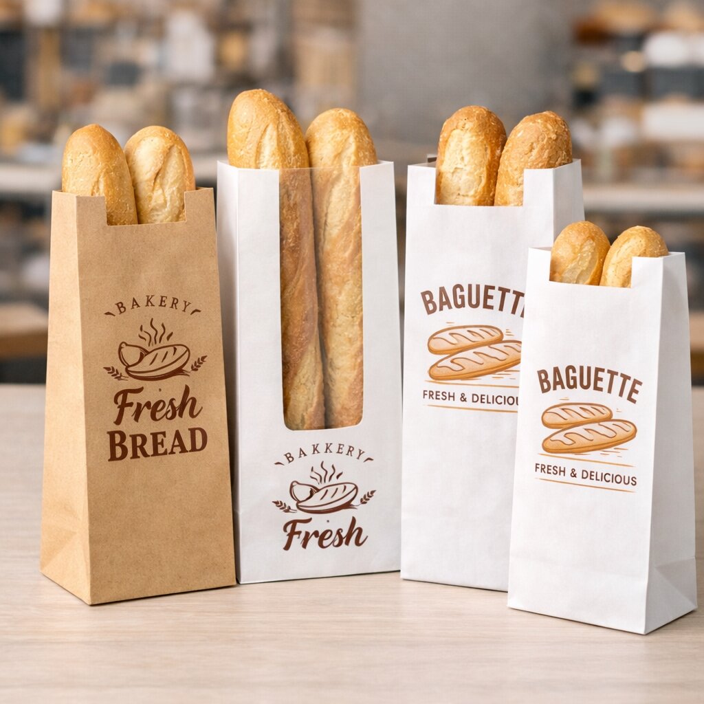 In túi giấy đựng bánh mì