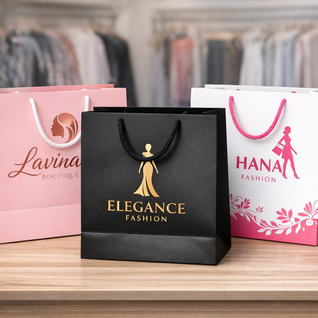 Mẫu in túi giấy thời trang cho shop quần áo