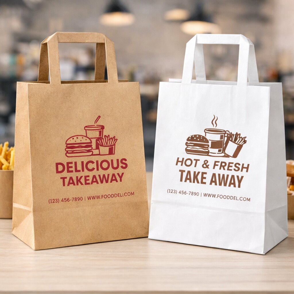 In túi giấy đựng thực phẩm takeaway