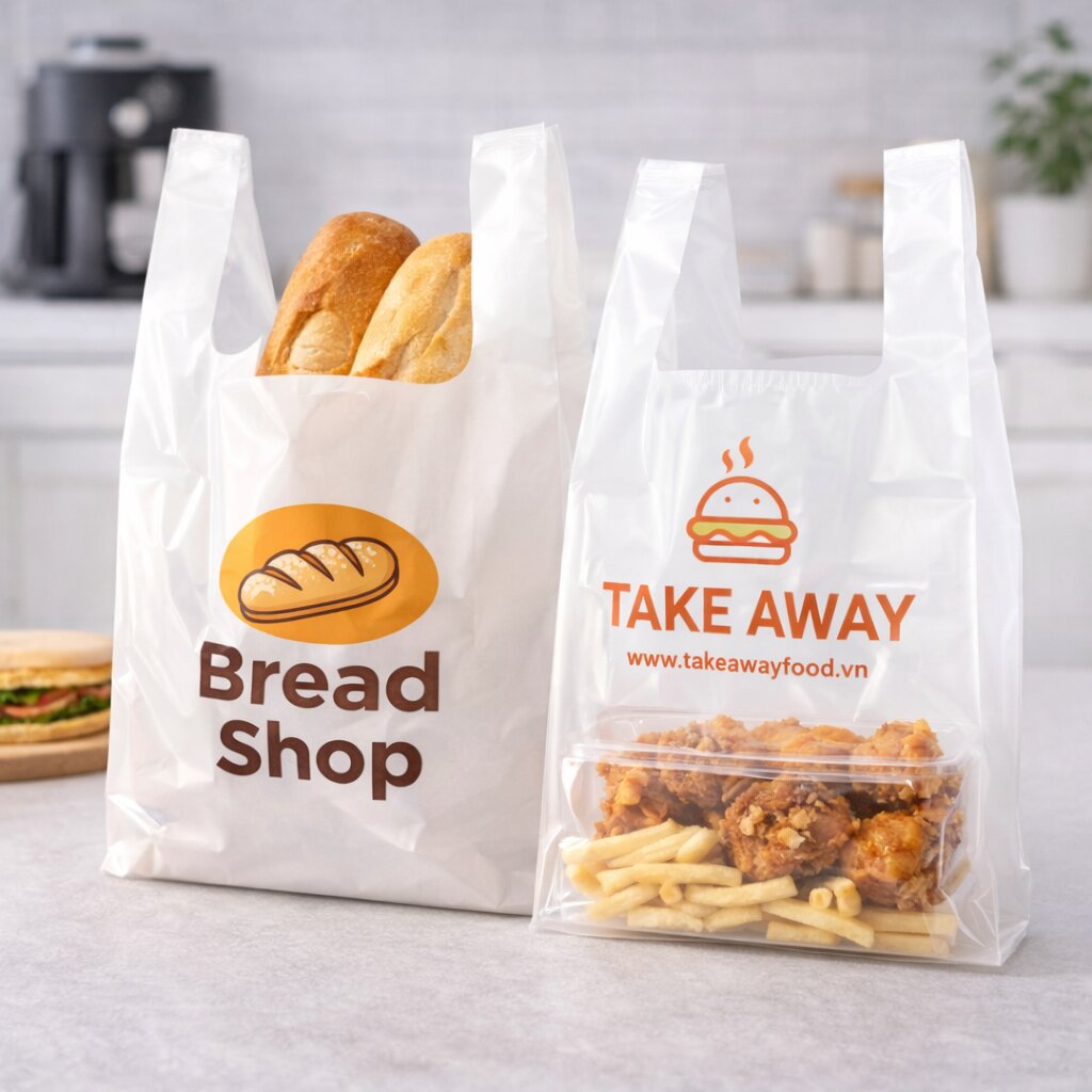 In túi nilon đựng bánh mì – đồ ăn mang đi