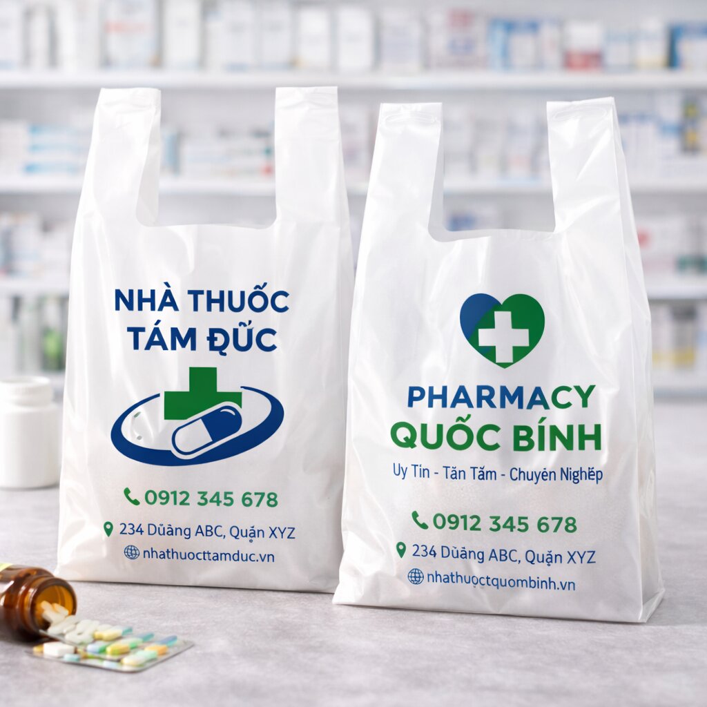 In túi nilon nhà thuốc