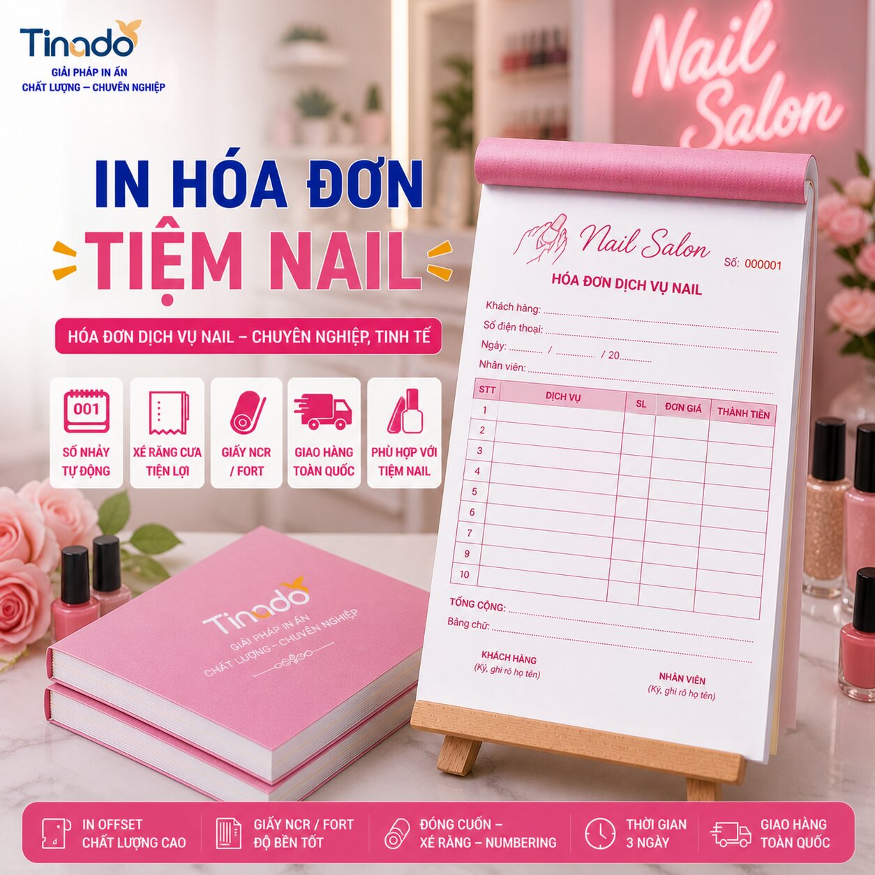 In Hóa Đơn Tiệm Nail