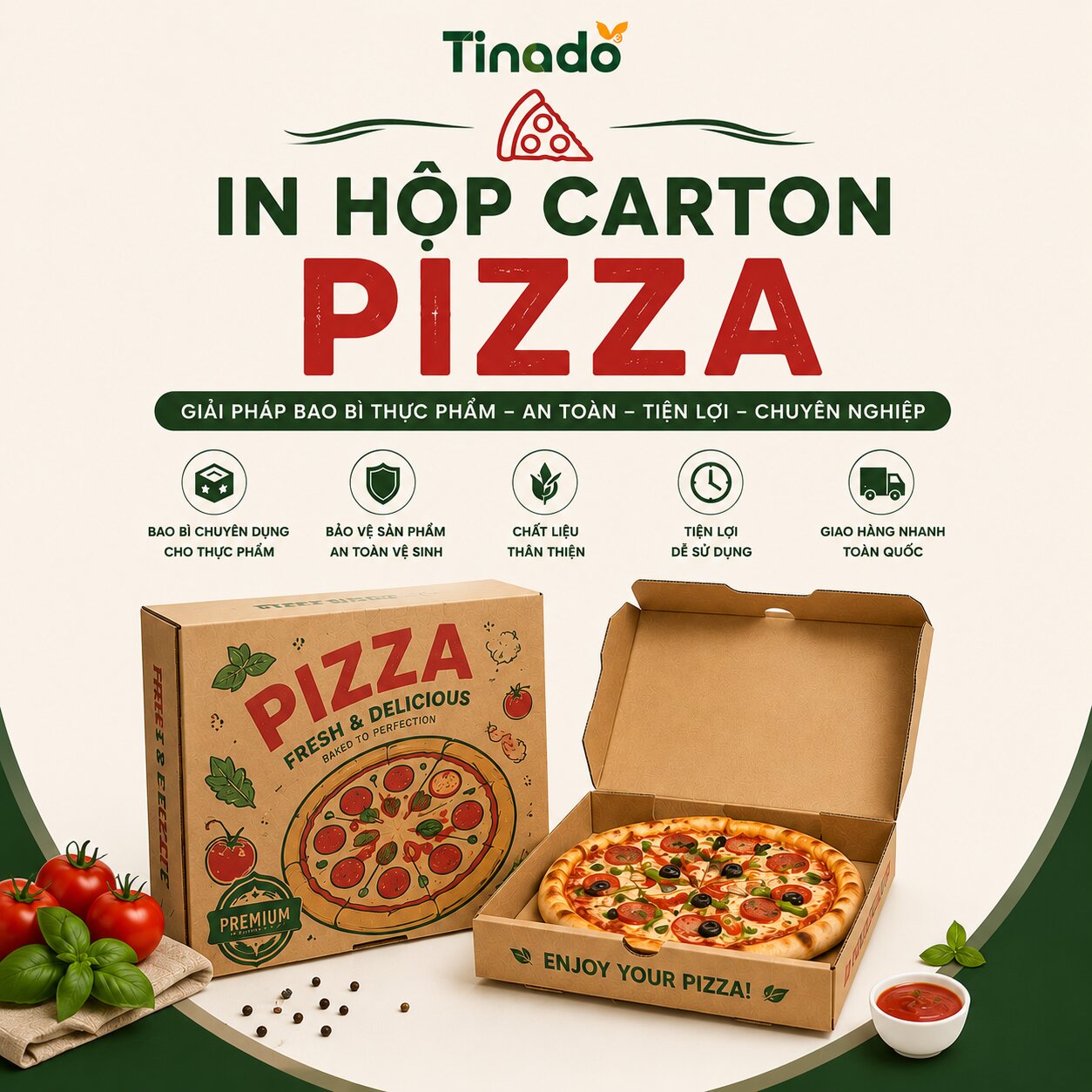 In Hộp Carton Pizza
