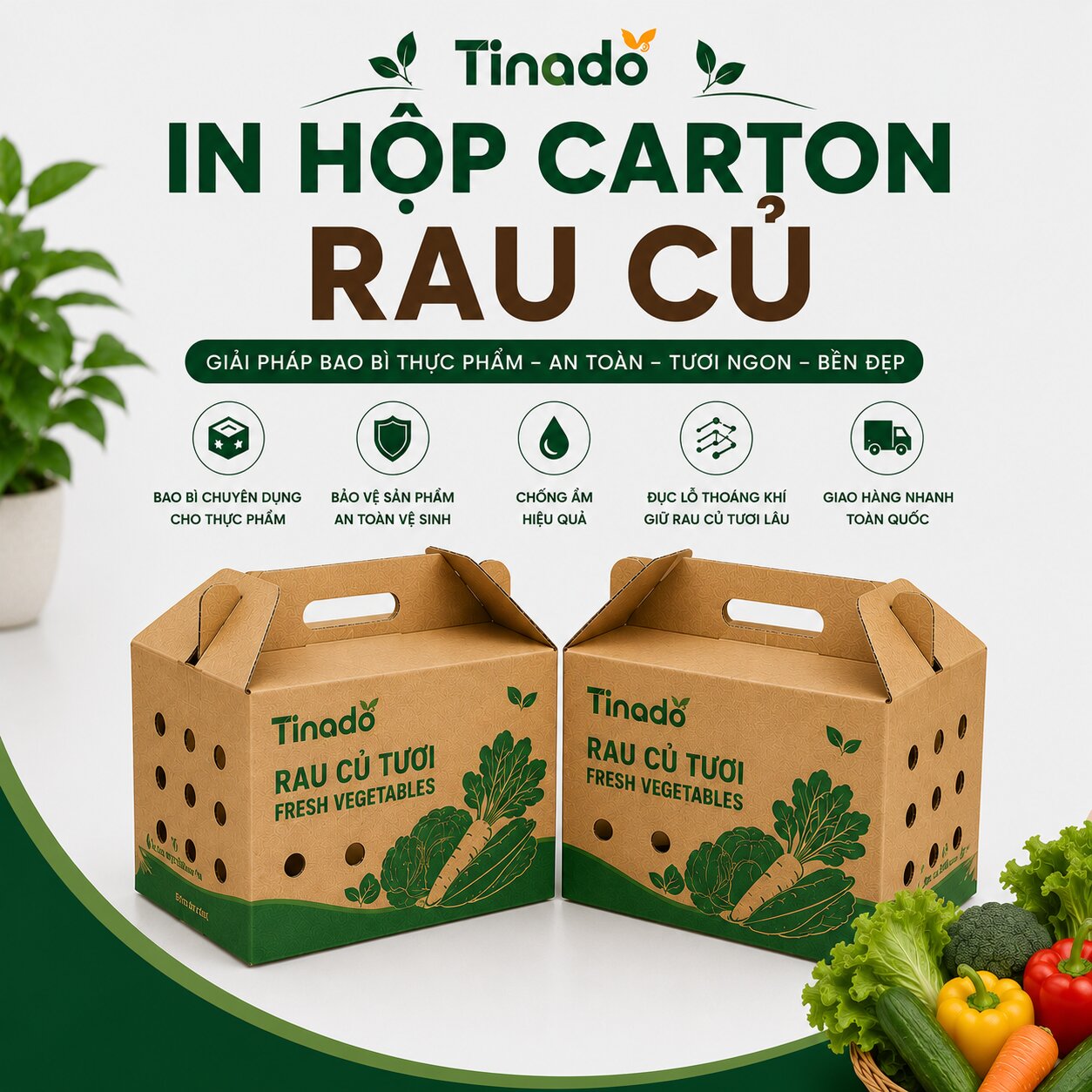 In Hộp Carton Rau Củ