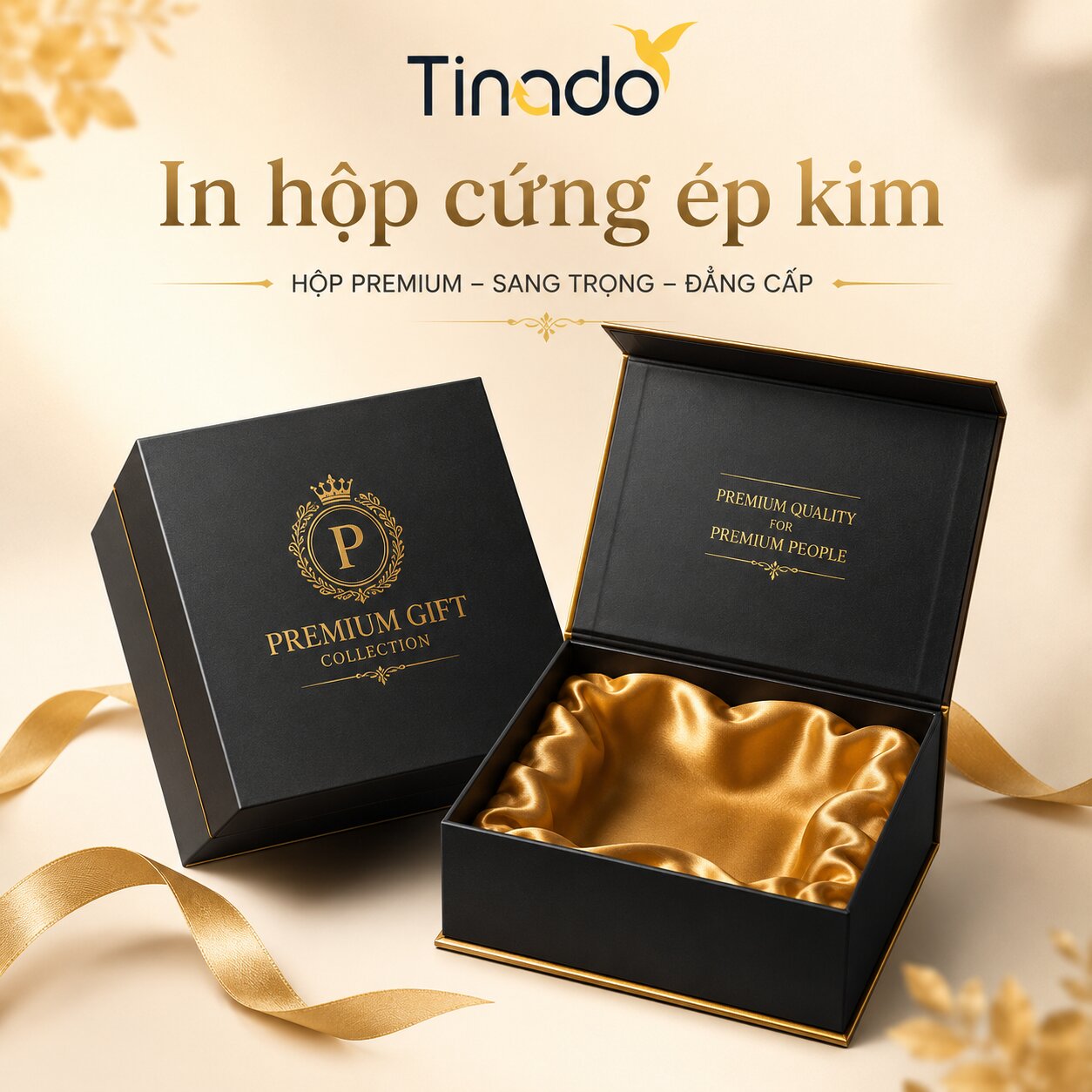 Mẫu hộp cứng ép kim logo cao cấp
