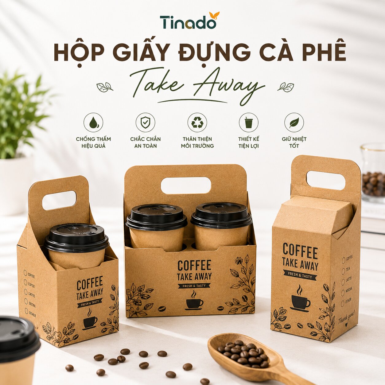 In Hộp Đựng Cà Phê Mang Đi