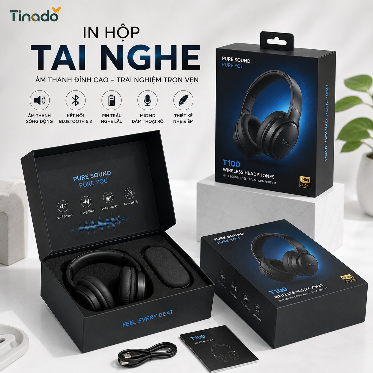 In Hộp Đựng Tai Nghe