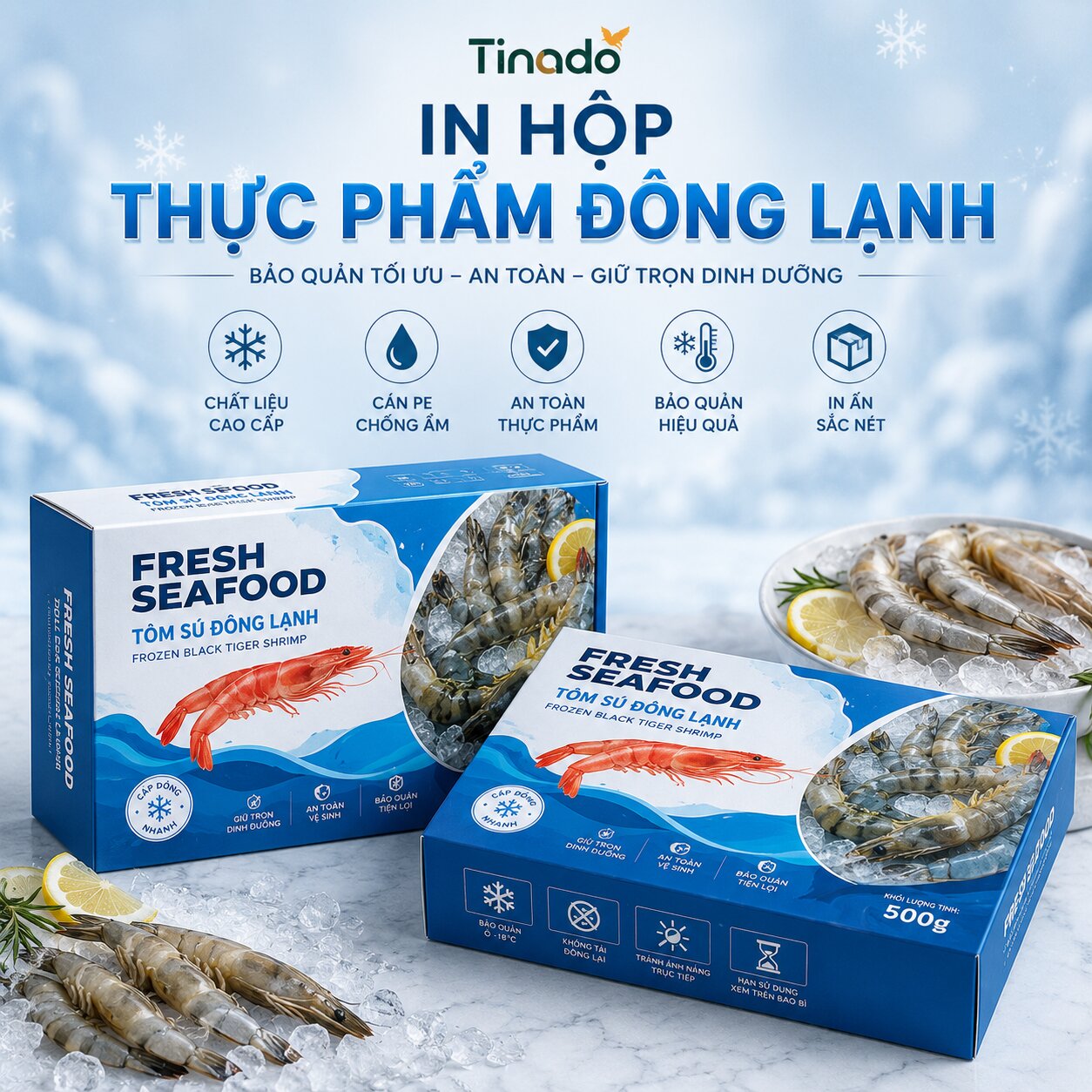 In Hộp Đựng Thực Phẩm Đông Lạnh