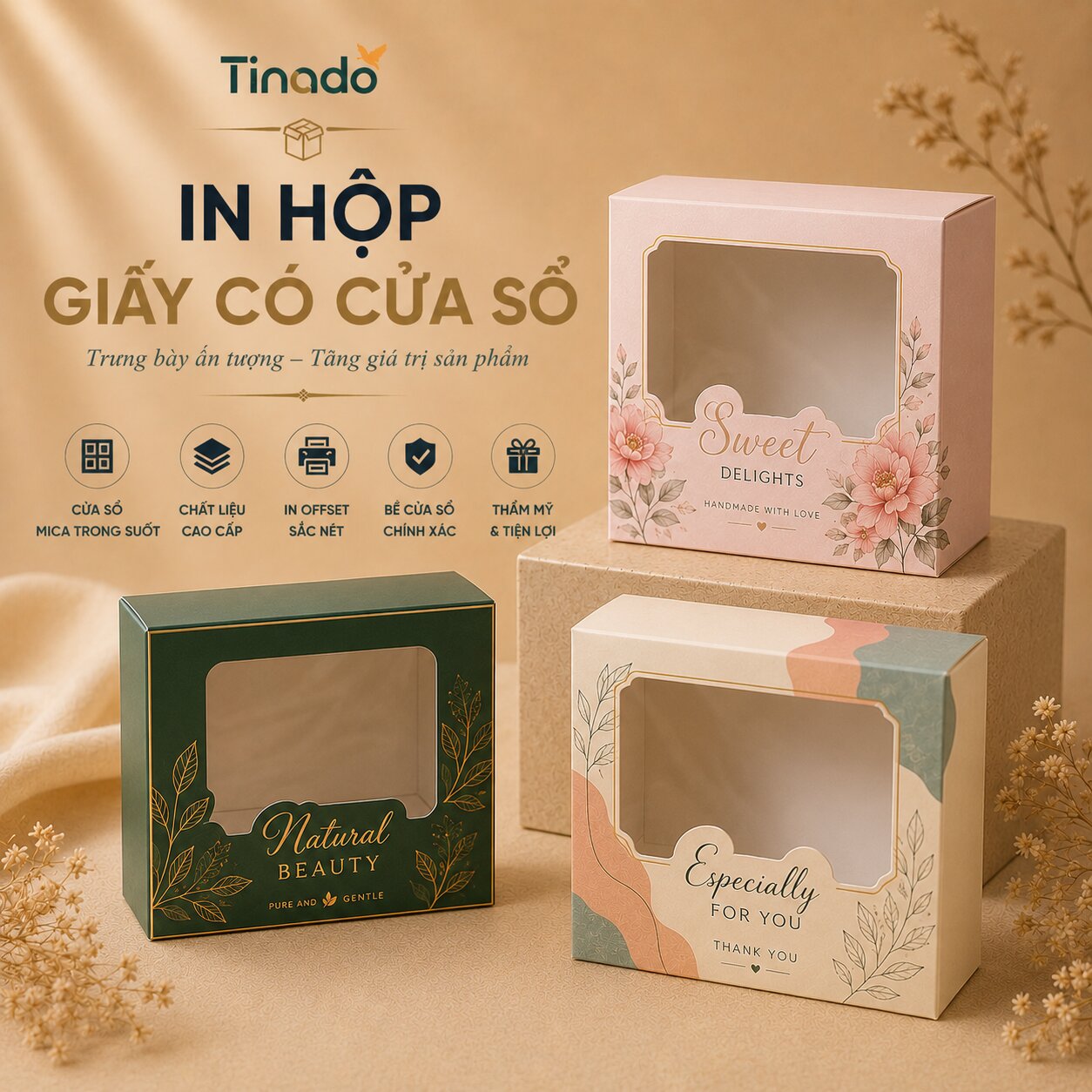 Mẫu hộp giấy có cửa sổ