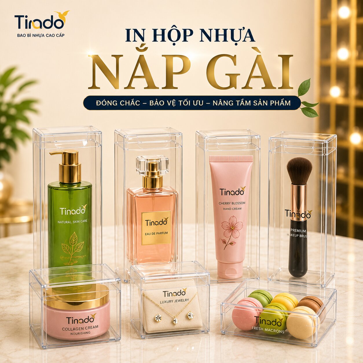 In Hộp Nhựa Nắp Gài