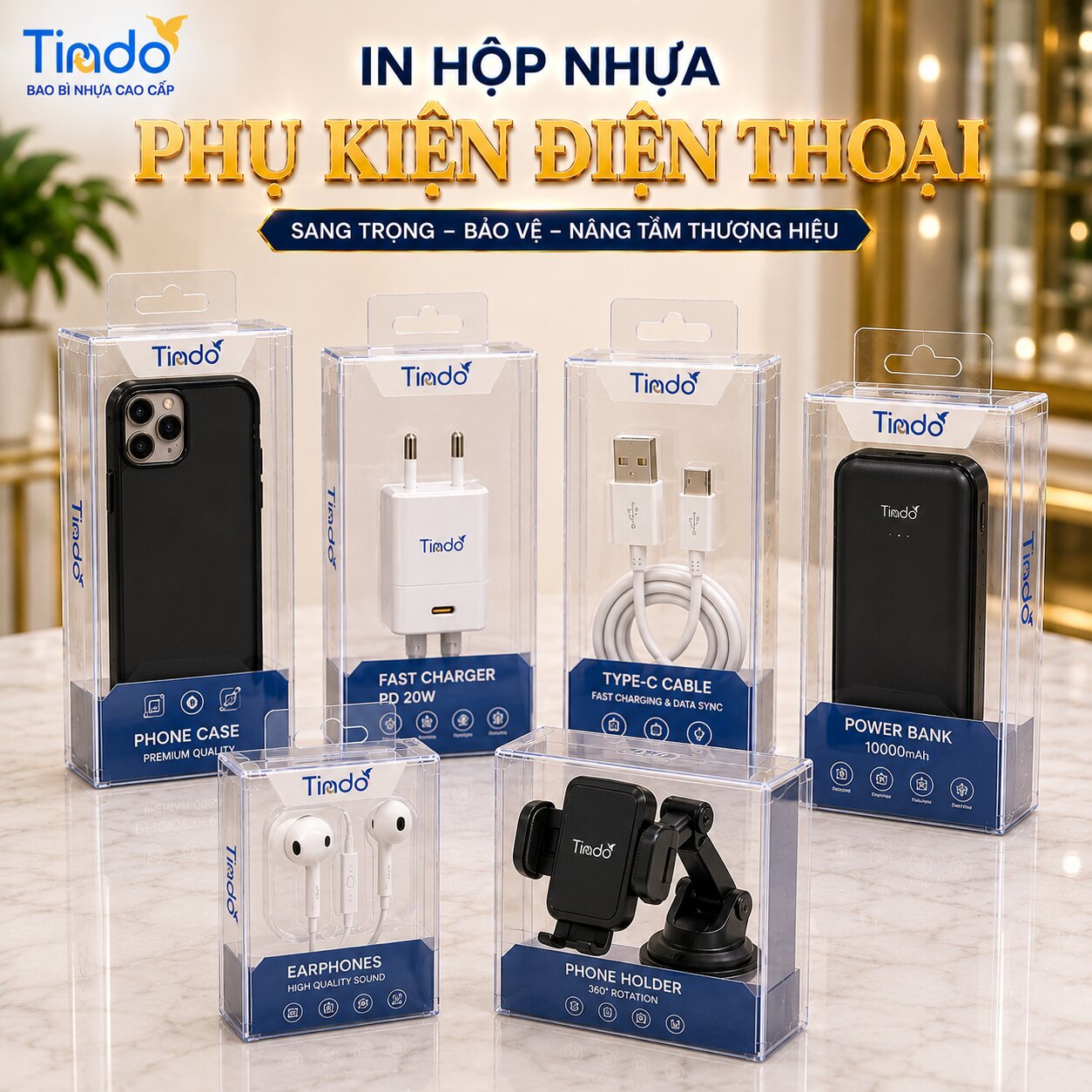 In Hộp Nhựa Phụ Kiện Điện Thoại