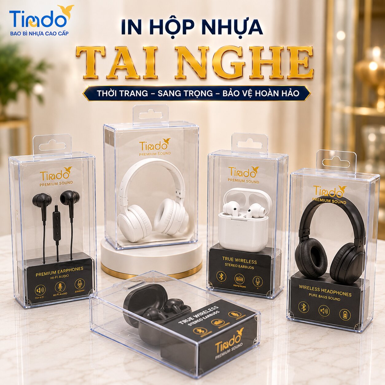 In Hộp Nhựa Tai Nghe