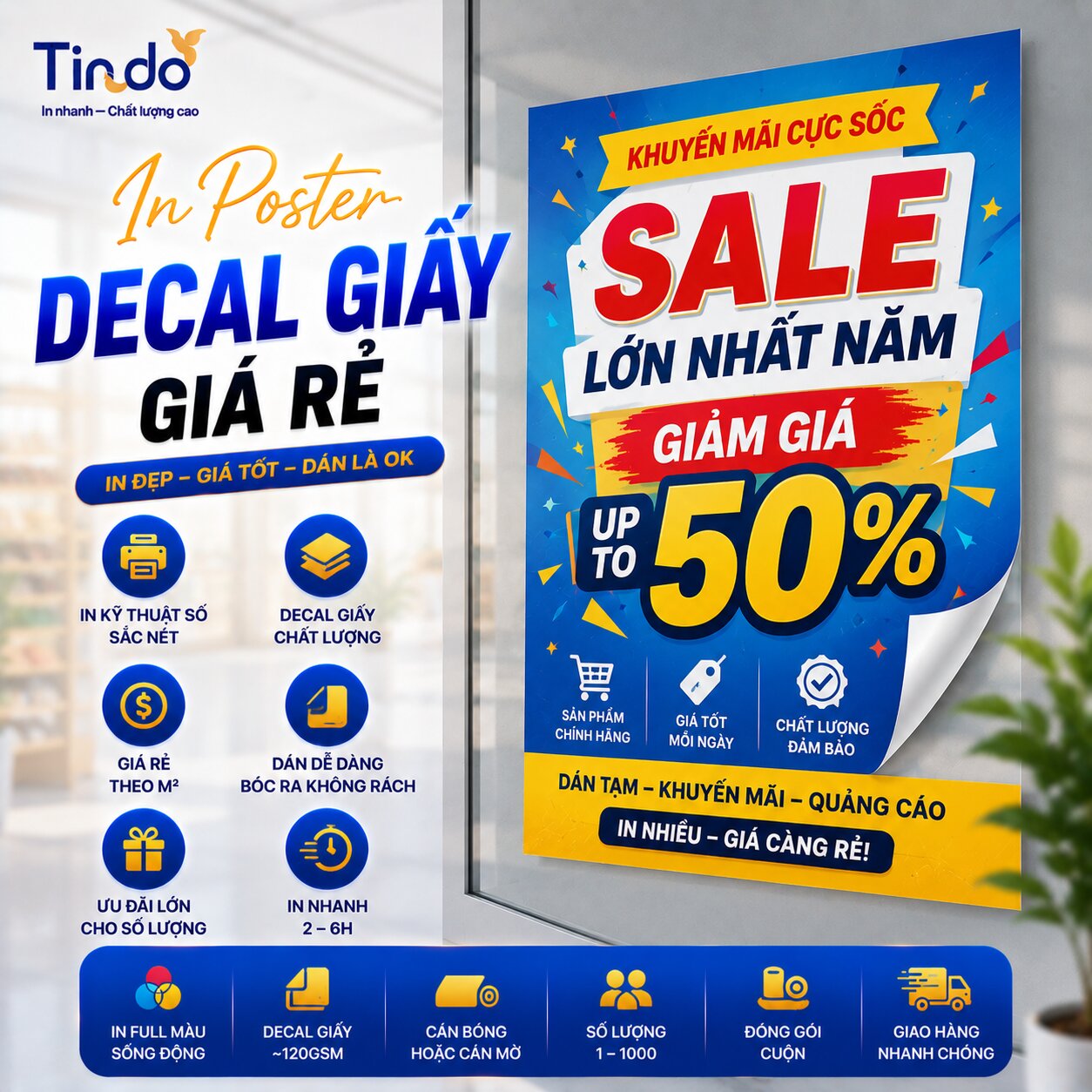 In Poster Decal Giấy