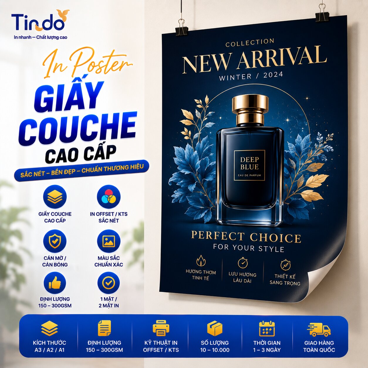 Poster giấy couche in màu sắc nét