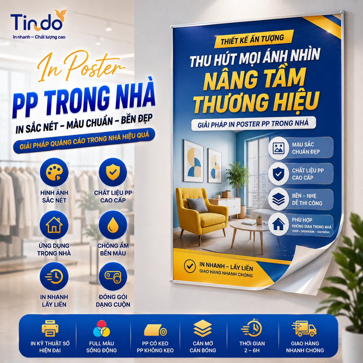 Poster PP trong nhà bền đẹp