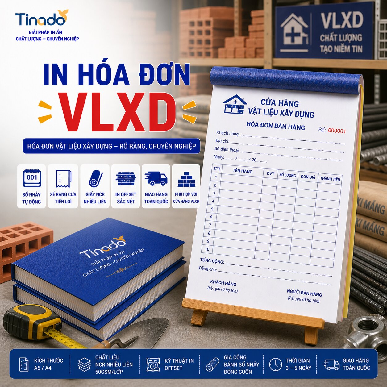 In hóa đơn vật liệu xây dựng