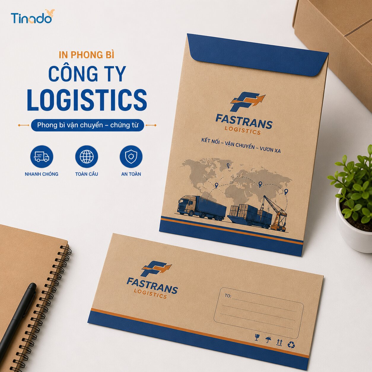 In phong bì công ty logistics