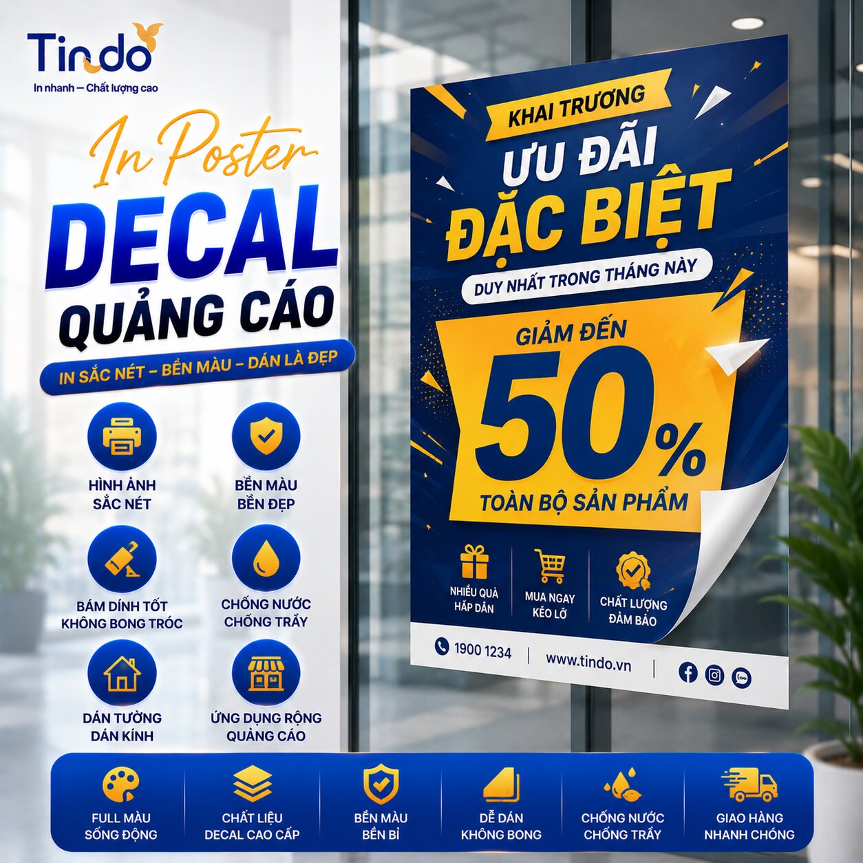 In poster decal quảng cáo