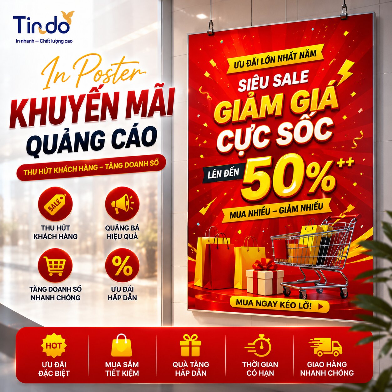 Mẫu poster khuyến mãi quảng cáo cho chiến dịch bán hàng