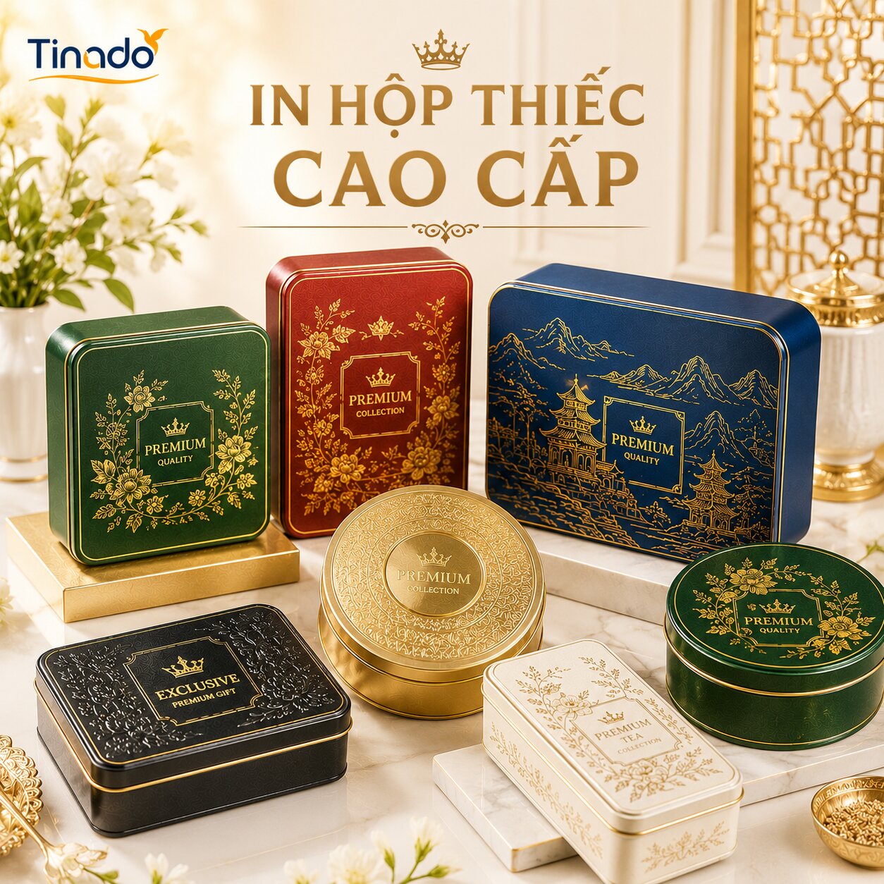 Mẫu in hộp thiếc cao cấp cho sản phẩm thương hiệu