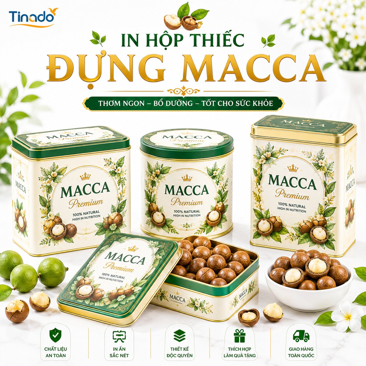 In Hộp Thiếc Đựng Macca