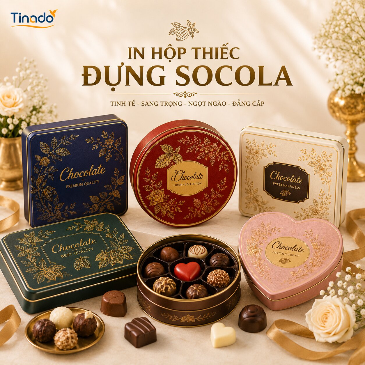 In Hộp Thiếc Đựng Socola