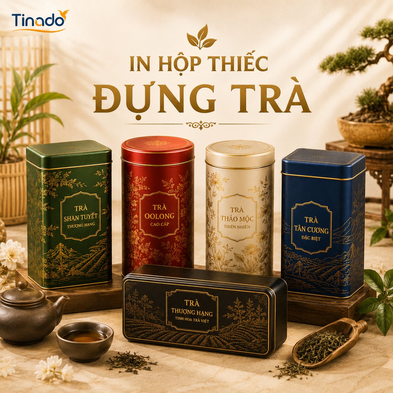 Mẫu hộp thiếc đựng trà cao cấp