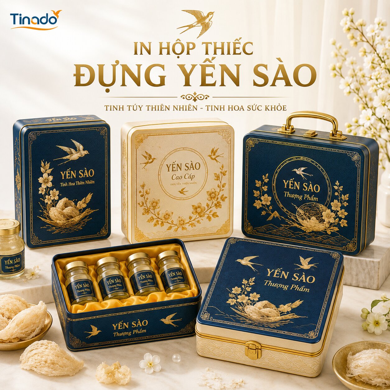 In Hộp Thiếc Đựng Yến Sào