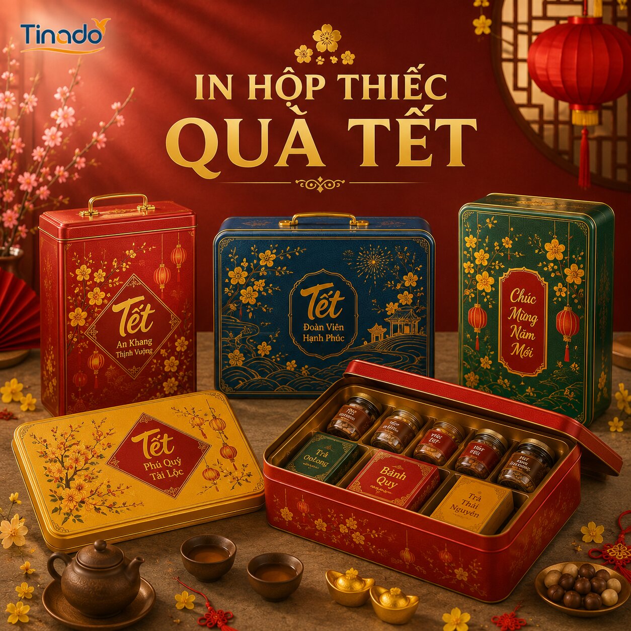 Mẫu hộp thiếc quà Tết doanh nghiệp