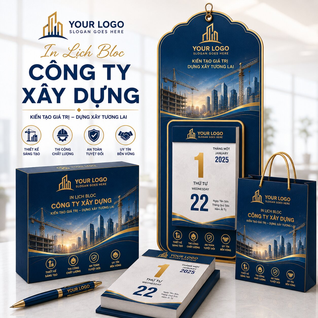 In Lịch Bloc Công Ty Xây Dựng